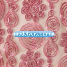 Ткань Кружевная ткань 3D (розовый)